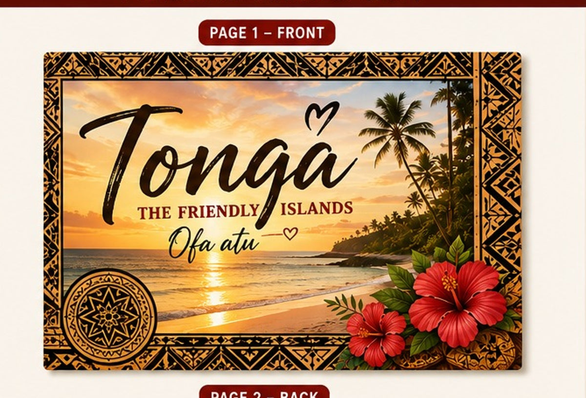 Polynesian Island Printable Postcard Collection | Tonga, Samoa, Hawai‘i & More