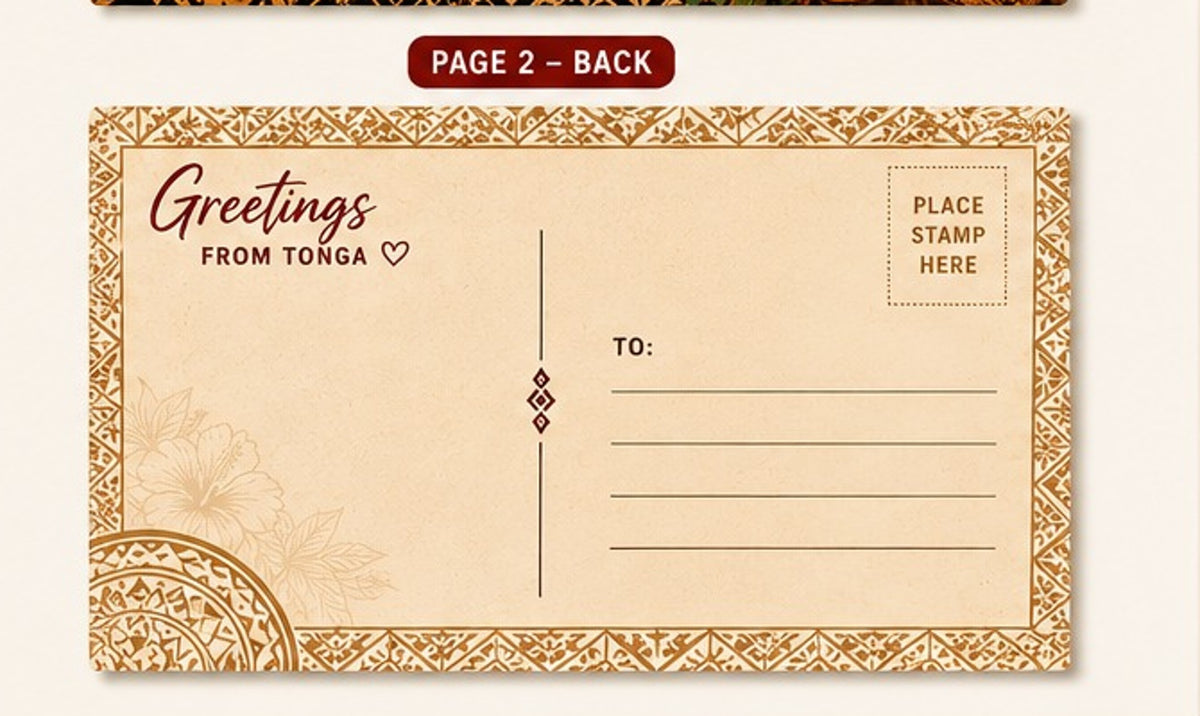 Tonga Printable Postcard | Polynesian Island Digital Download