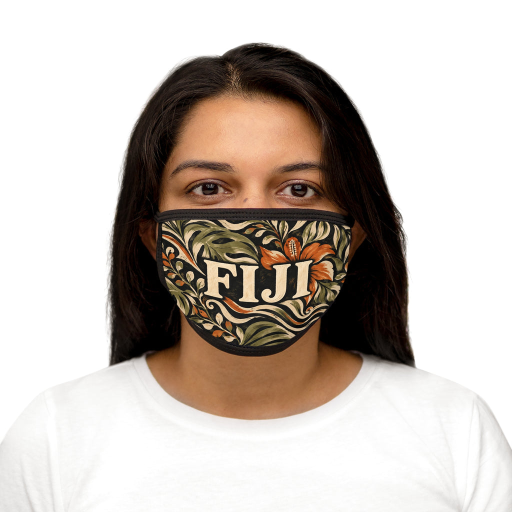 Fiji Floral Face Mask — Tropical Leaf & Hibiscus Design