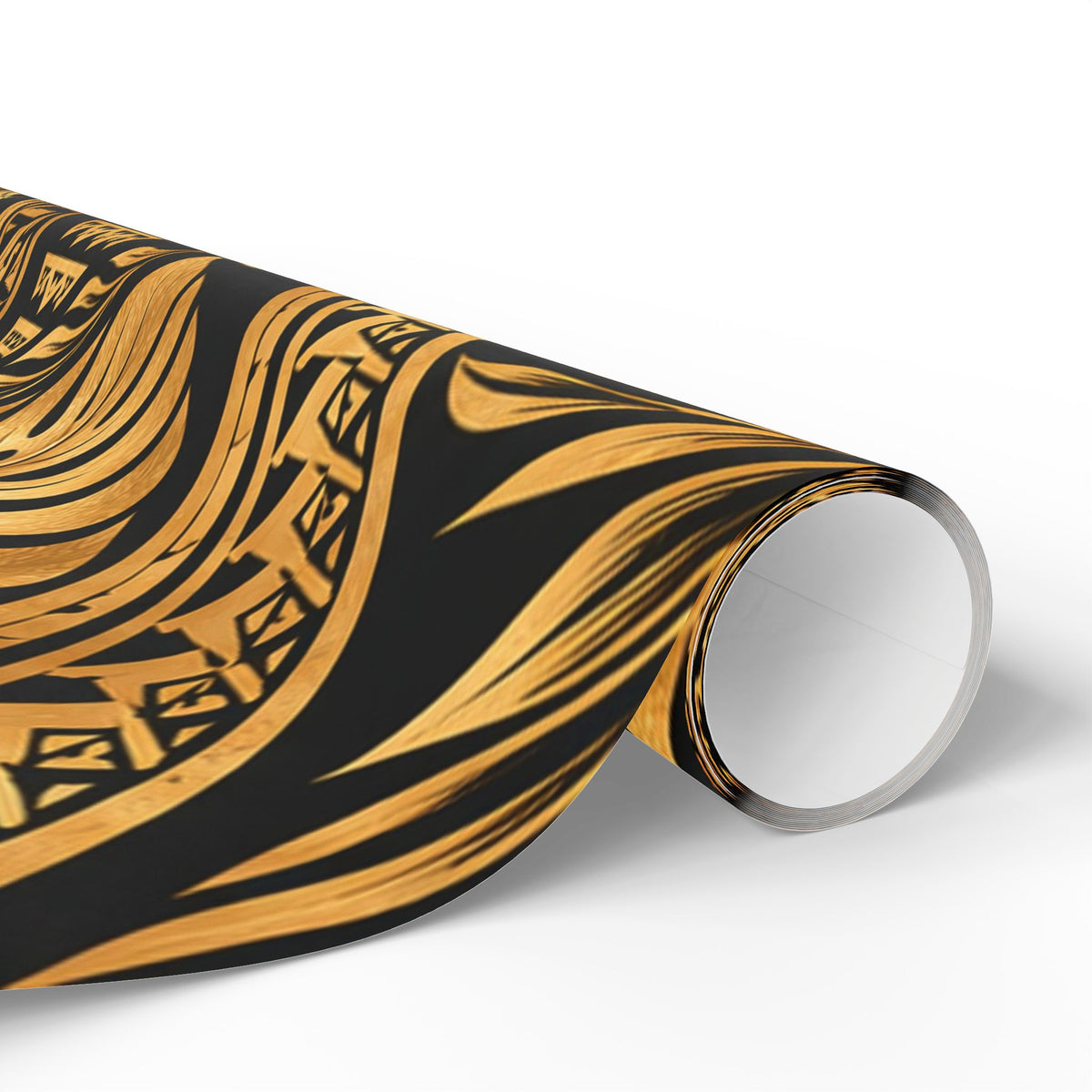 Gold & Black Floral Wrapping Paper Roll — Elegant Gift Wrap for Weddings, Anniversaries & Christmas