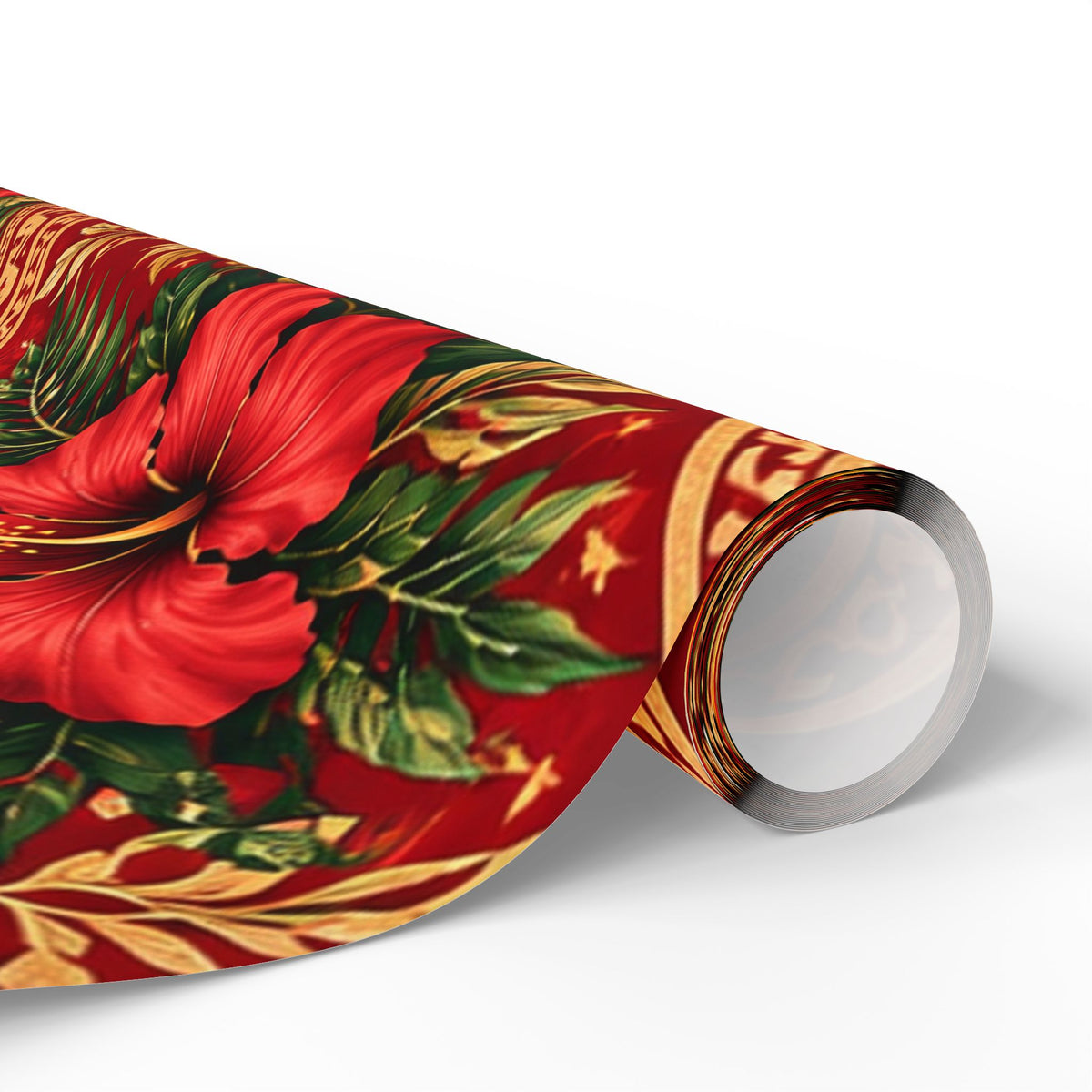 Classic Red Poinsettia Wrapping Paper Roll — Festive Holiday Gift Wrap