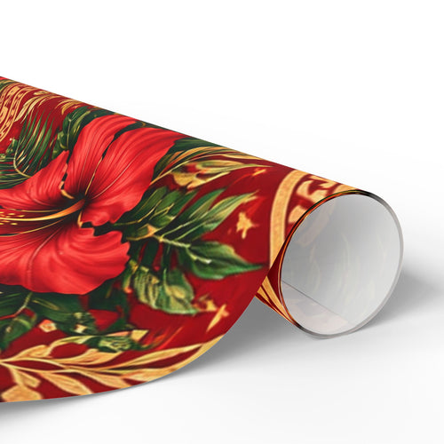 Classic Red Poinsettia Wrapping Paper Roll — Festive Holiday Gift Wrap