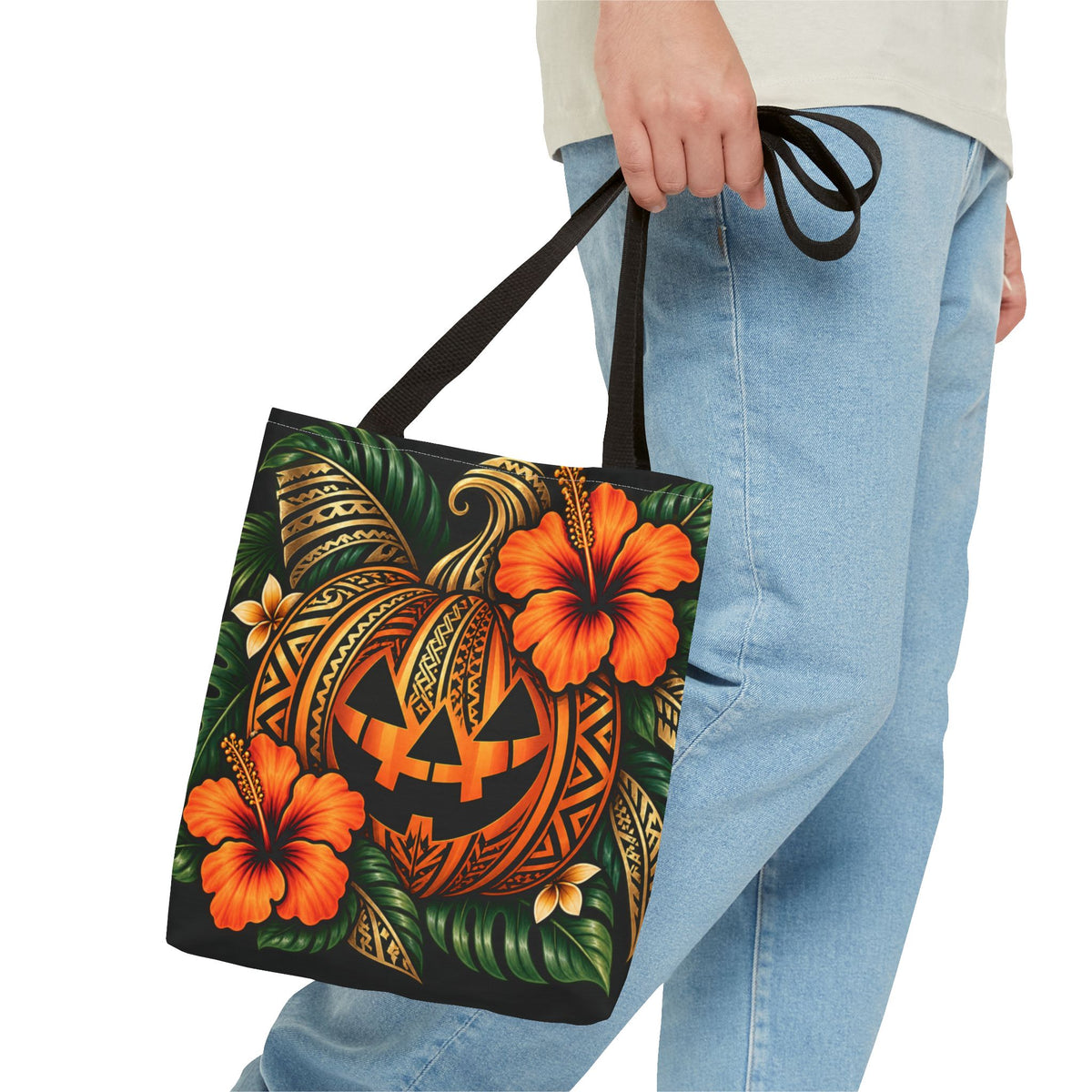 Island After Dark Tribal Pumpkin Tote Bag