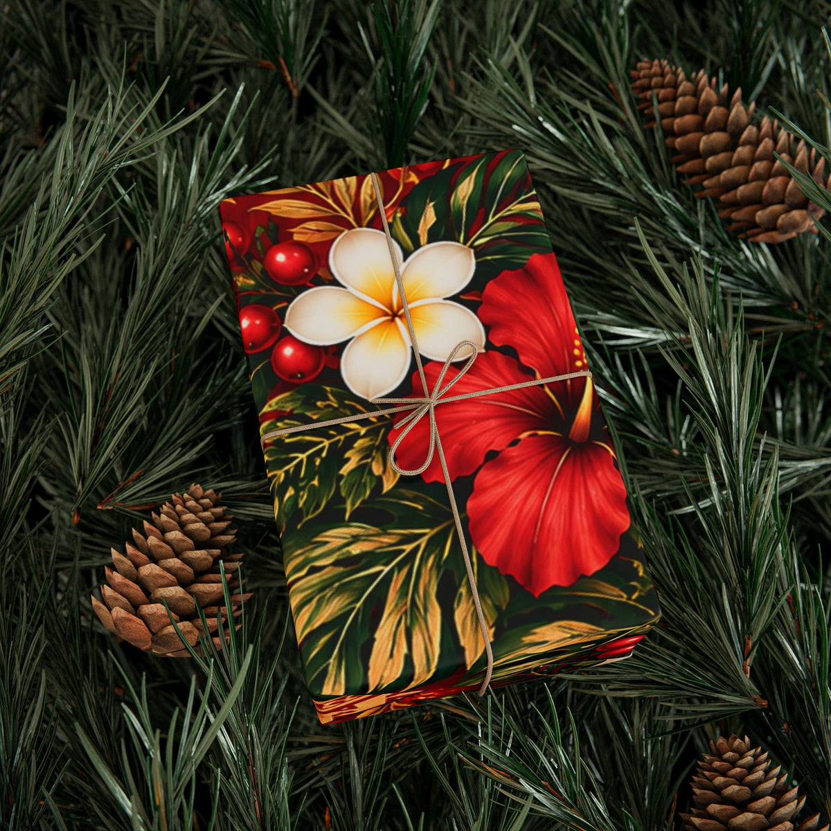 Classic Red Poinsettia Wrapping Paper Roll — Festive Holiday Gift Wrap