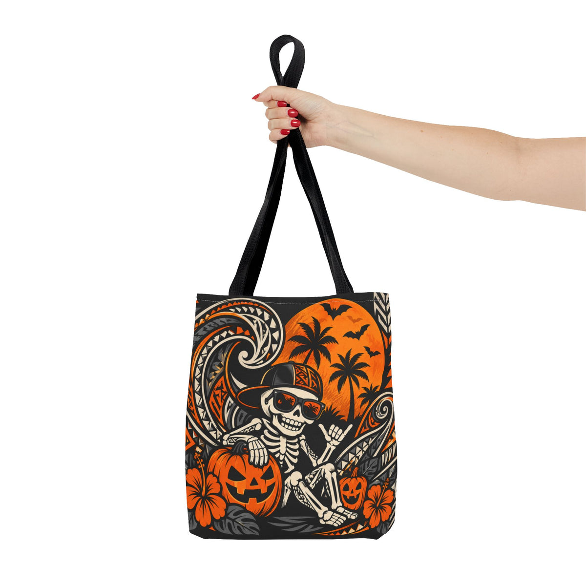 Moonlit Tribal Skeleton Halloween Tote Bag