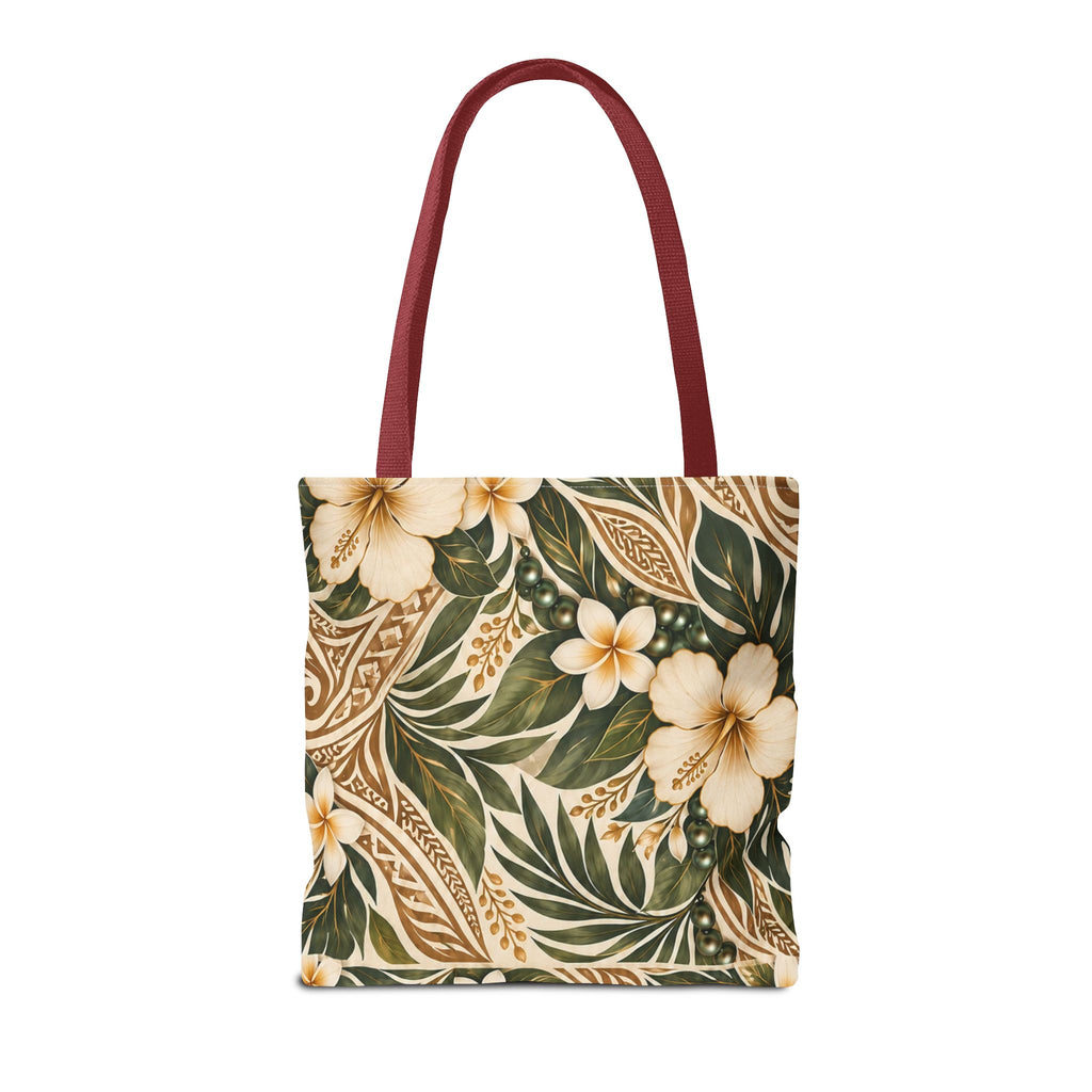 Made with Aloha Floral Tote Bag — Hawaiian Plumeria Beach Market Bag