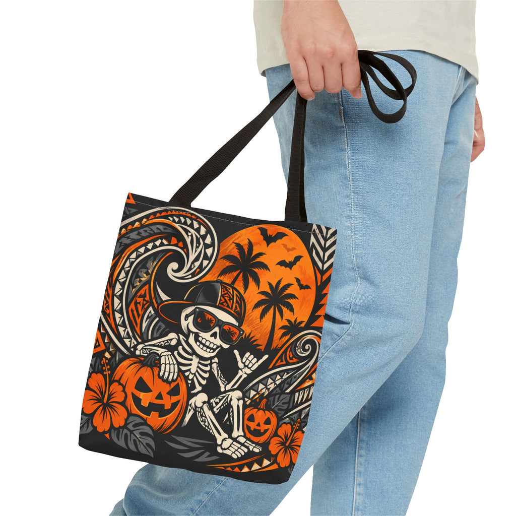 Moonlit Tribal Skeleton Halloween Tote Bag