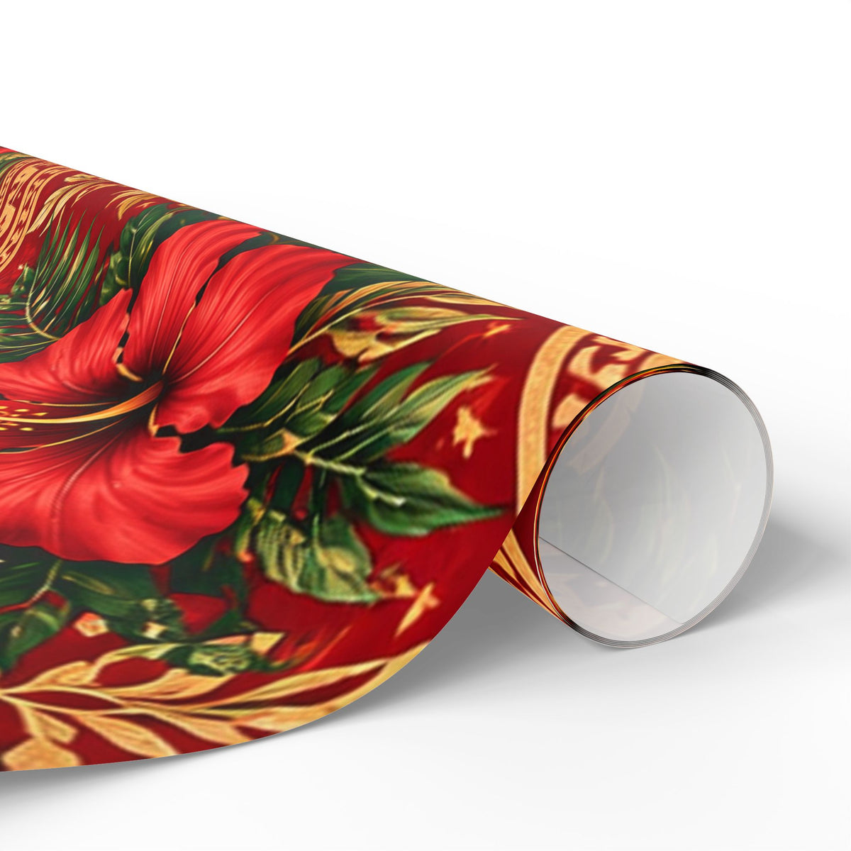 Classic Red Poinsettia Wrapping Paper Roll — Festive Holiday Gift Wrap