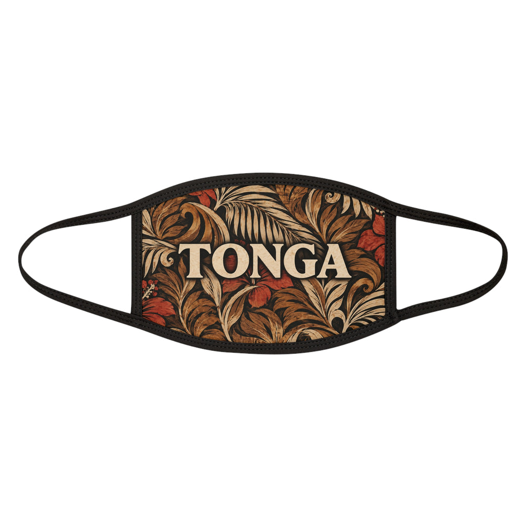 Tonga Floral Face Mask — Polynesian Leaf Pattern Protective Mask