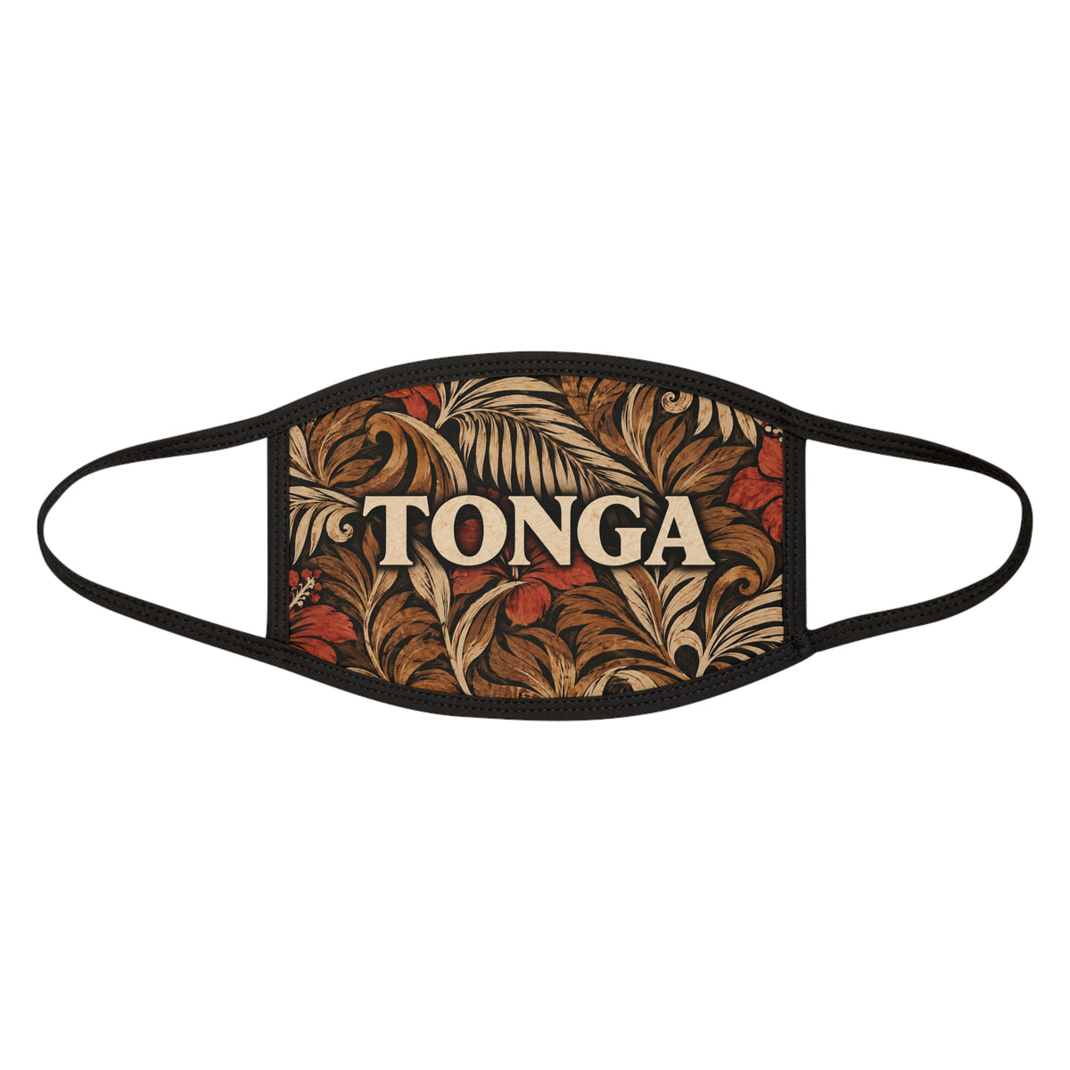 Tonga Floral Face Mask — Polynesian Leaf Pattern Protective Mask