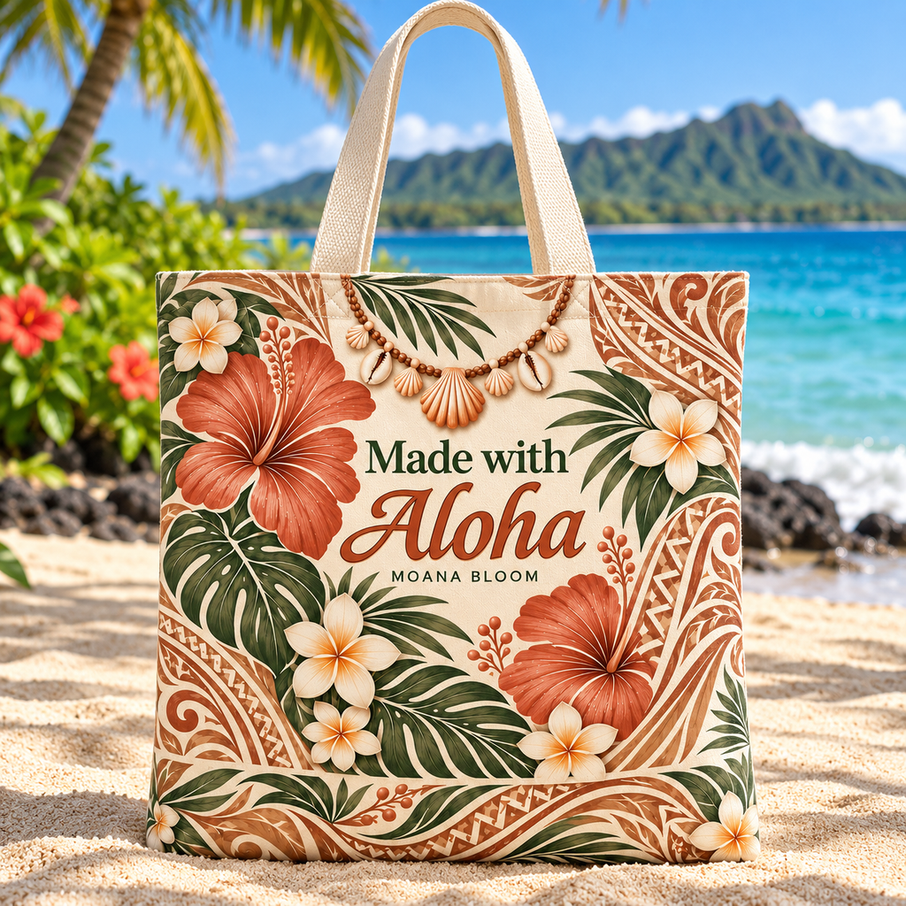 Terracotta Hibiscus Tote Bag