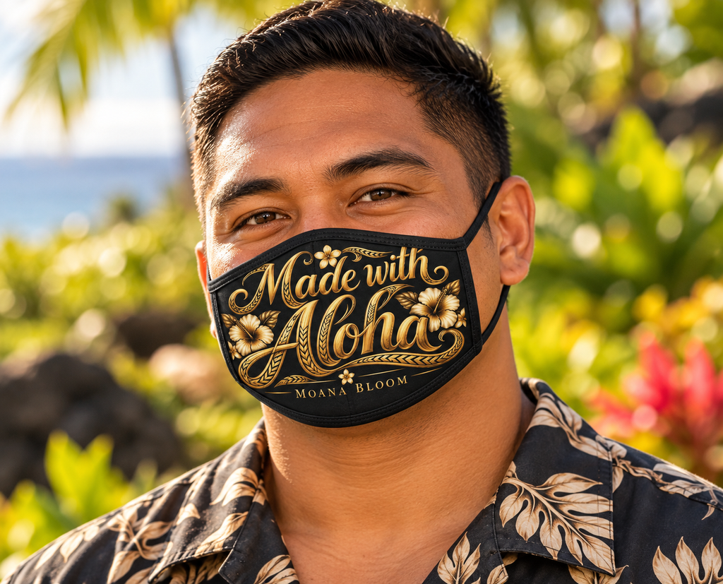 Made with Aloha Face Mask — Hawaiian Floral Protective Mask