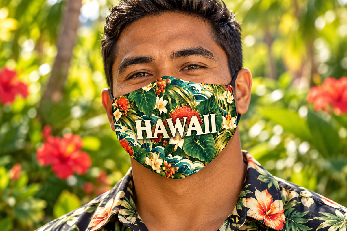 Hawaii Tropical Face Mask — Floral Aloha Reusable Mask