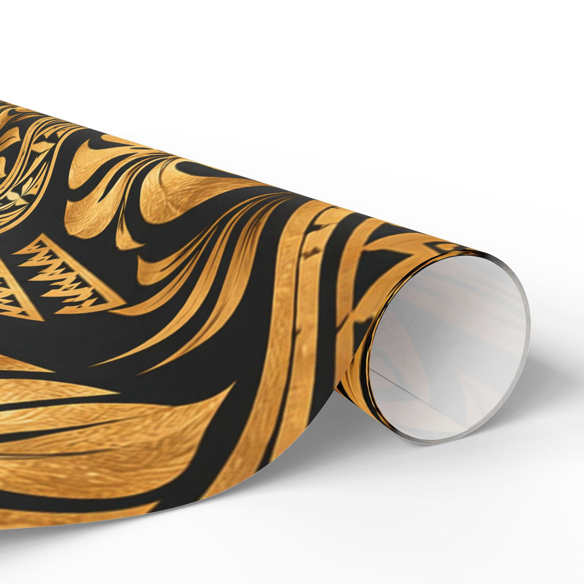 Gold & Black Floral Wrapping Paper Roll — Elegant Gift Wrap for Weddings, Anniversaries & Christmas