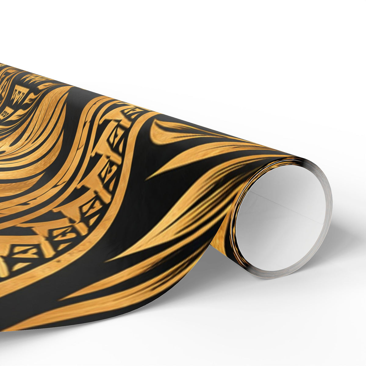 Gold & Black Floral Wrapping Paper Roll — Elegant Gift Wrap for Weddings, Anniversaries & Christmas