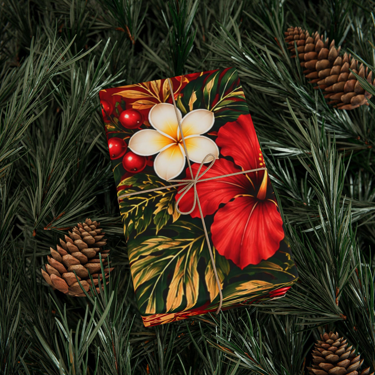 Classic Red Poinsettia Wrapping Paper Roll — Festive Holiday Gift Wrap