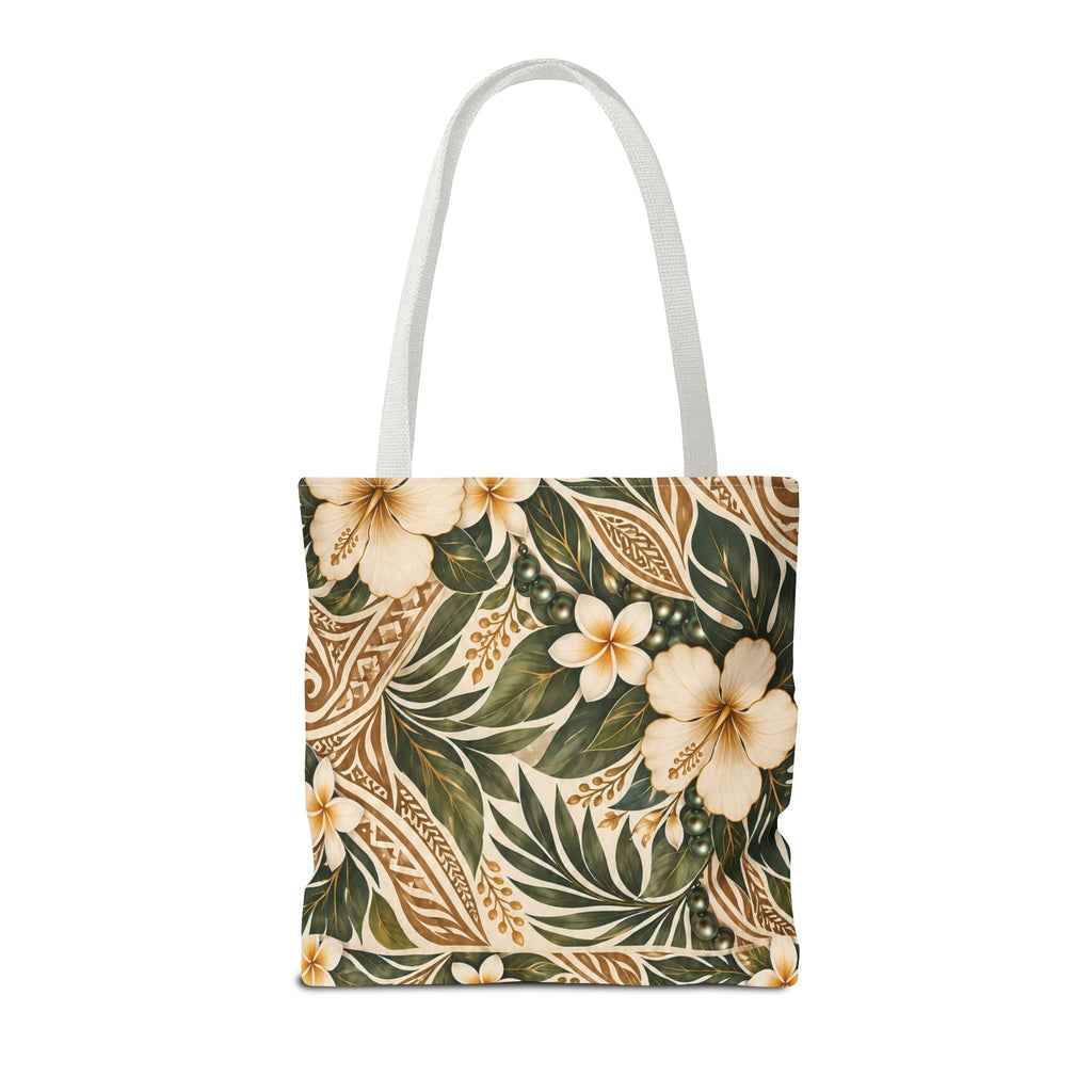 Made with Aloha Floral Tote Bag — Hawaiian Plumeria Beach Market Bag