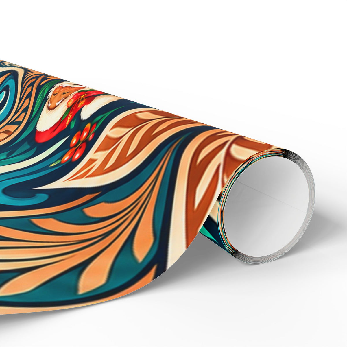 Tropical Polynesian Pattern Wrapping Paper Roll — Floral Tiki Wave Gift Wrap