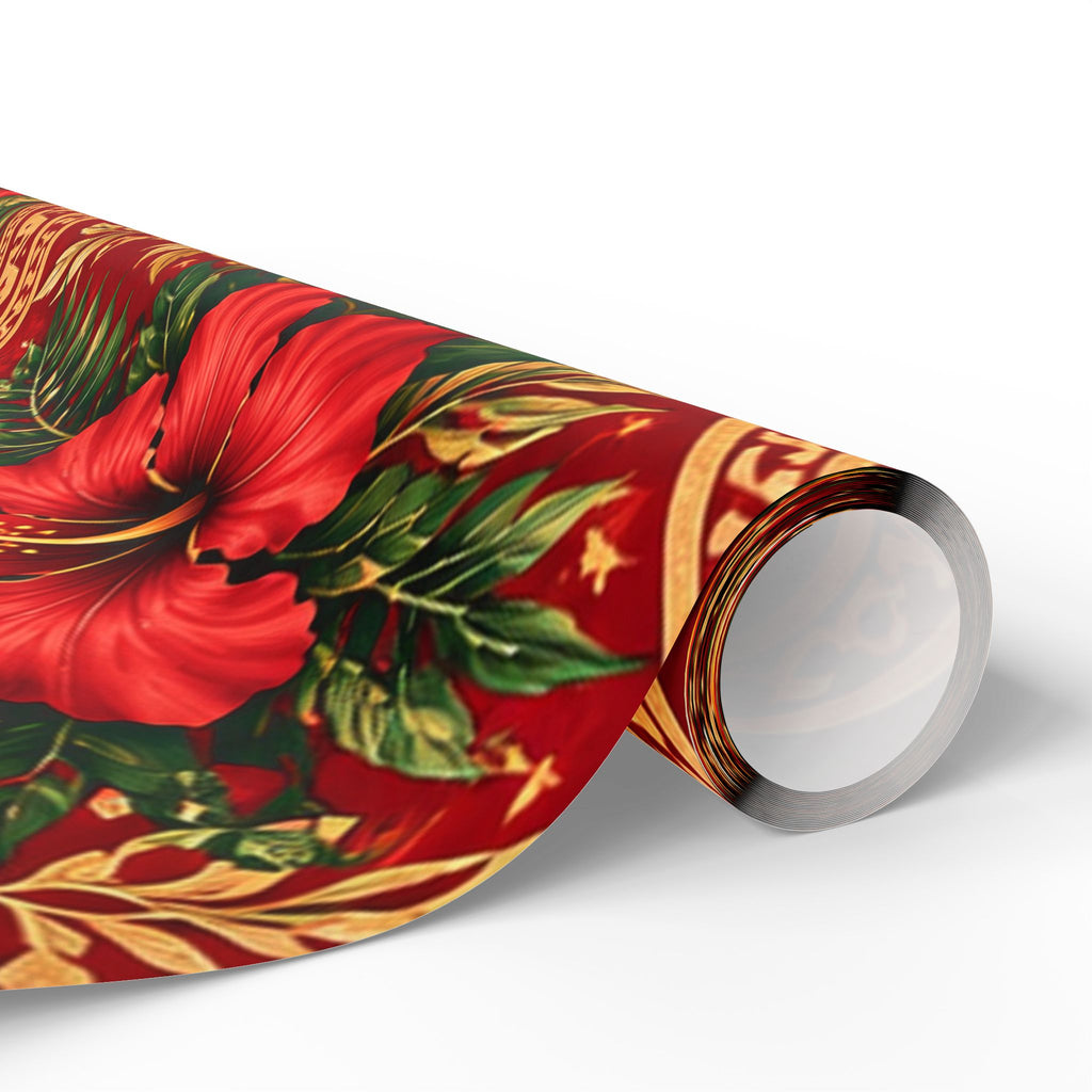 Classic Red Poinsettia Wrapping Paper Roll — Festive Holiday Gift Wrap