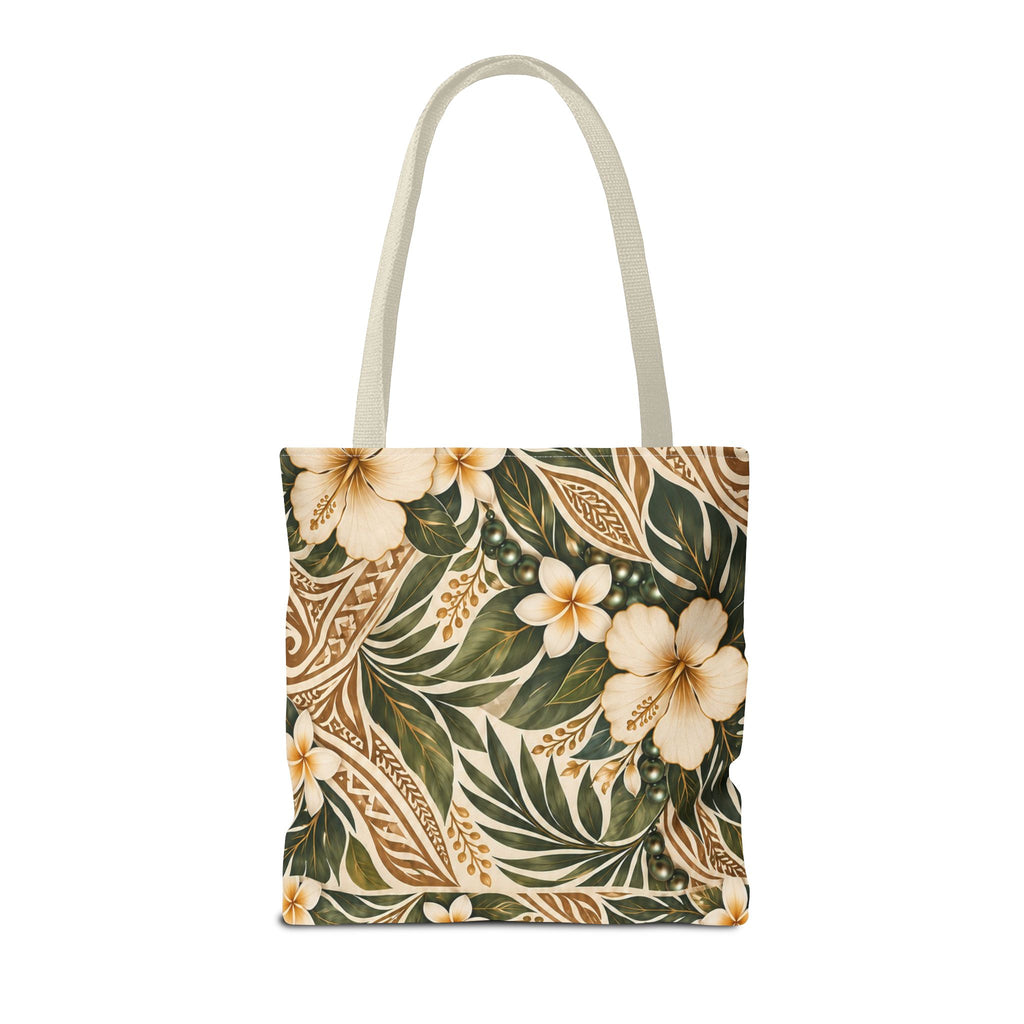 Made with Aloha Floral Tote Bag — Hawaiian Plumeria Beach Market Bag