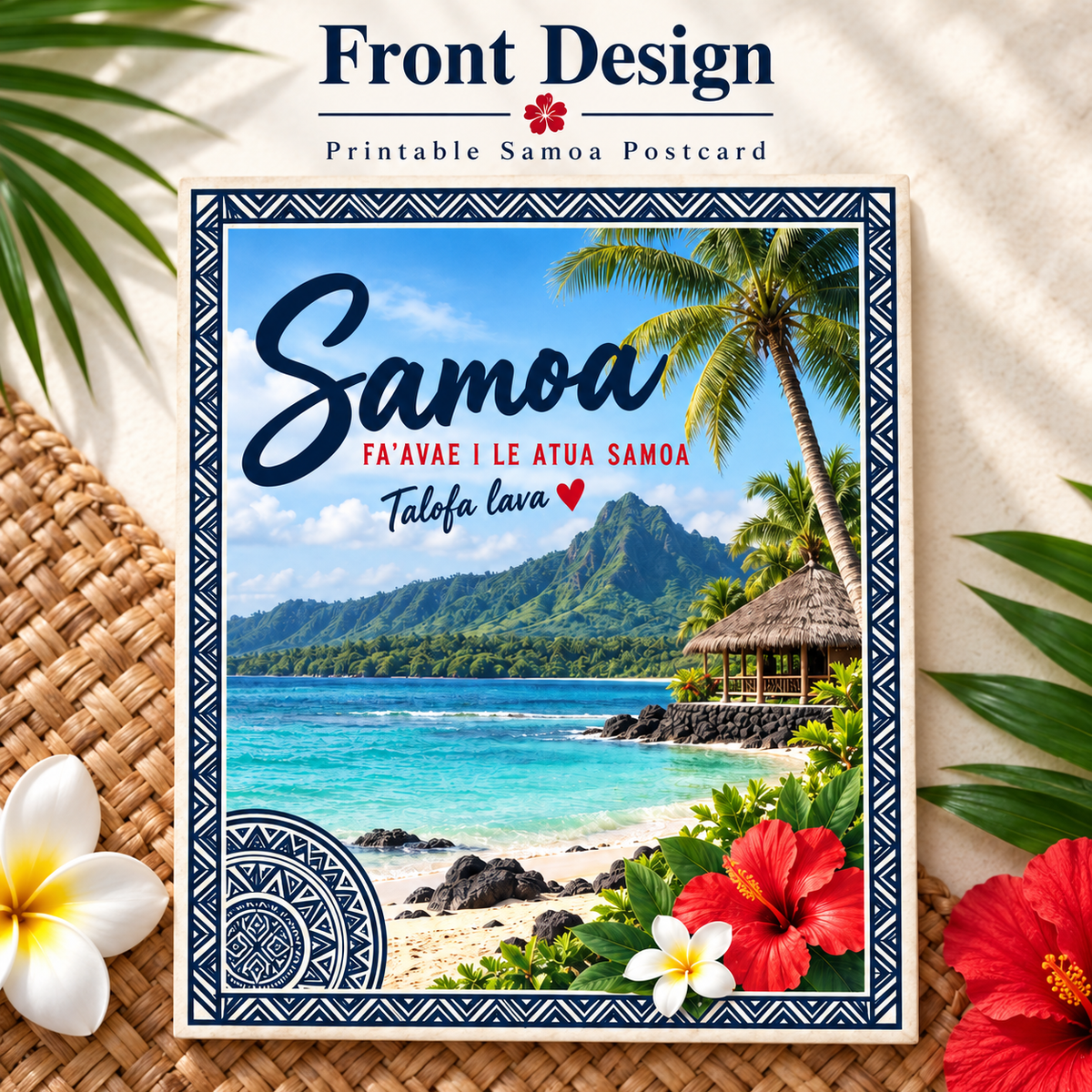 Samoa Printable Postcard | Polynesian Island Digital Download