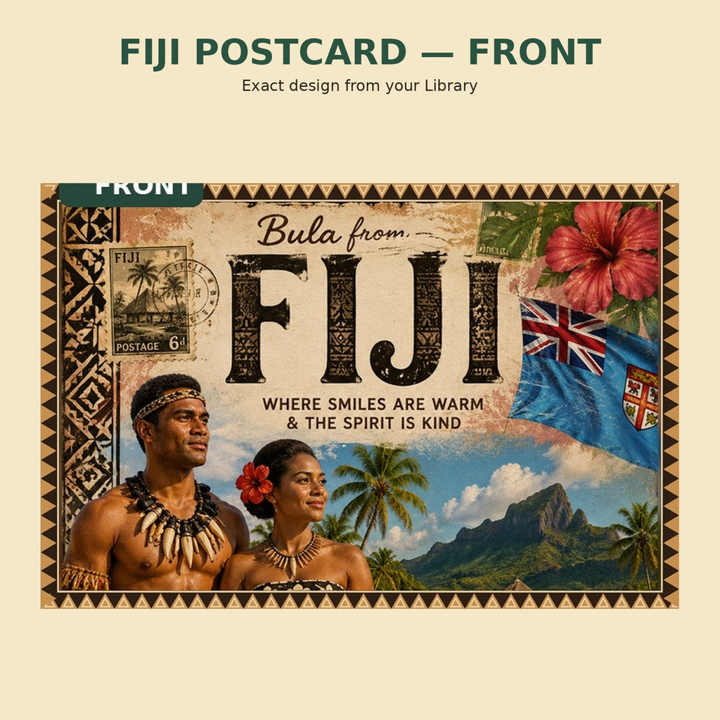 Fiji Printable Postcard | Pacific Island Digital Download