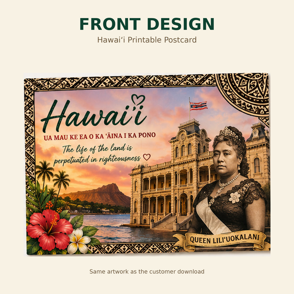 Hawai‘i Printable Postcard | Polynesian Island Digital Download