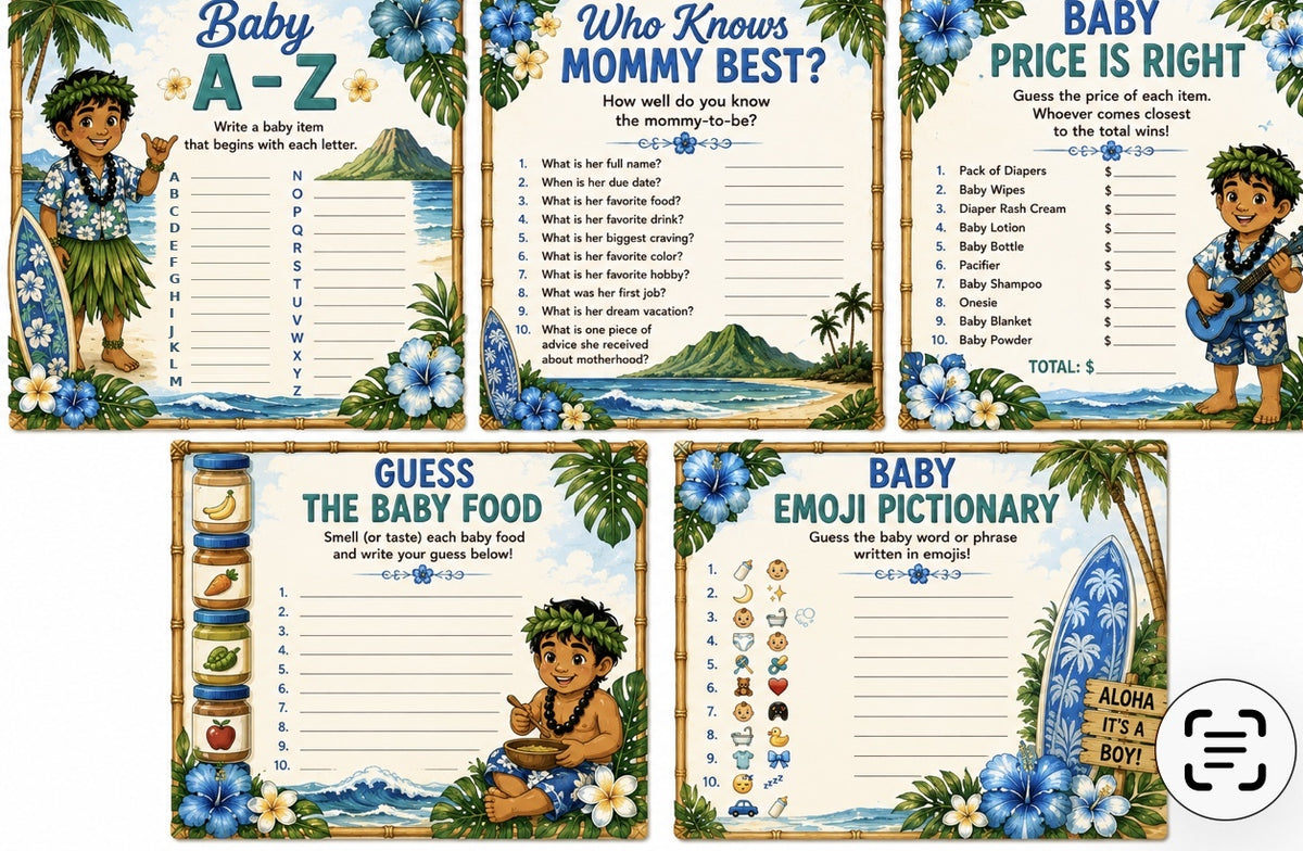 Boy Baby Shower Invitation | Printable Blue Baby Shower Invite | Digital Download