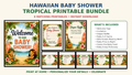 Tropical Baby Shower Invitation | Printable Island Theme | Digital Download