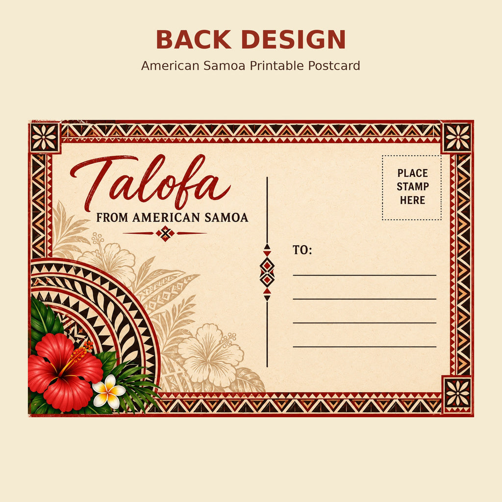 American Samoa Printable Postcard | Polynesian Island Digital Download