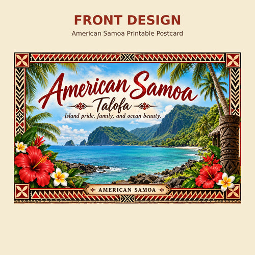 American Samoa Printable Postcard | Polynesian Island Digital Download